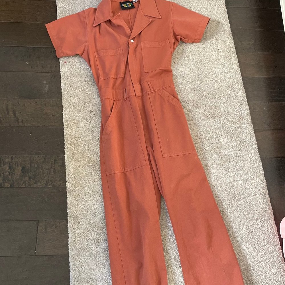 RELISTING - Big Bud Press short sleeve jumpsuit in Clay Red